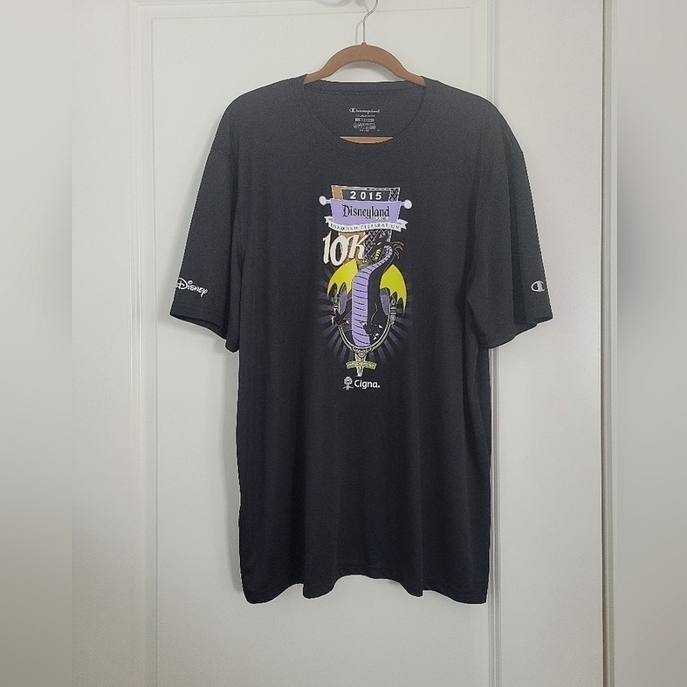 RunDisney Champion Disneyland Diamond 10k Maleficent Dragon Race Shirt XL Black